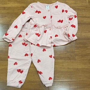 Carter's Pink Set with Red Hearts
